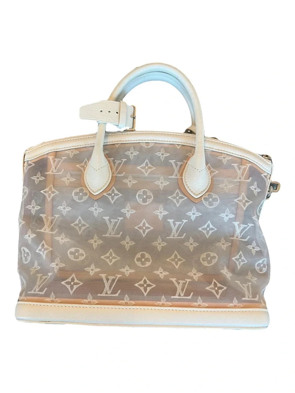 Louis Vuitton Beige and White Monogram Satchel